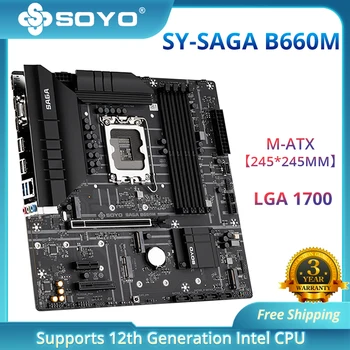SOYO Novo Computador Desktop Motherboard SAGA B660M MotherbDual Canal de Memória DDR4 PICE Slot Suporta Intel 12 de Geração de CPU (LGA1700)