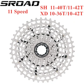SROAD 11s 10-36T 10-42T 11-42T, de 11 velocidades MTB Bicicleta Cassete CNC de AÇO Moto Freeewheel se encaixa SRAM XD Super Leve CNC Feita 261g