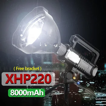 Super XHP220 Potente Lanterna LED 500000 Lumens USB Recarregável Tática Lanternas de Alta Potência de tiro Longo Acampamento Lanternas