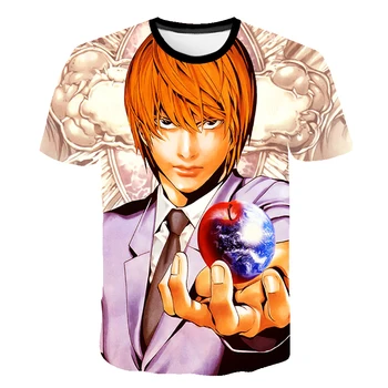 T-shirts Quente Anime Death Note, roupas para Crianças de Impressão 3D em torno do pescoço T-Shirt Kids Moda Casual Kawaii Meninos Meninas rapazes raparigas Tees Tops