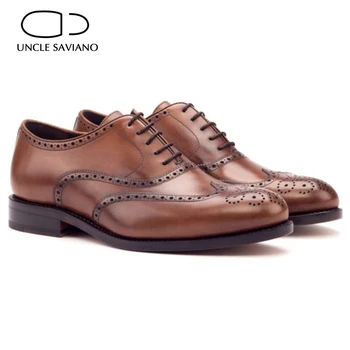 Tio Saviano Oxford Brogue Mens Sapatos de Vestido de Noiva Designer de Moda de Luxo Original Artesanal de Couro Genuíno Sapatos para Homens