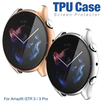 TPU Macio Capa Protetora Para Amazfit GTR3 Completo Protetor de Tela do Shell de pára-choques Banhado Casos De GTR 3 / 3 Pro smart watch