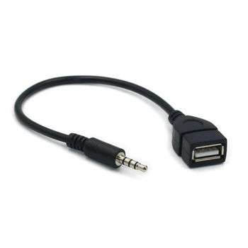 USB para 3.5 mm Jack Adaptador de entrada AUX para Adaptador USB de Música Estéreo do Carro Macho Plug Jack para USB Fêmea Cabo Conversor