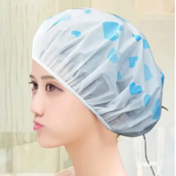 Venda touca de Banho Impermeável de Alta Qualidade, Salão de cabeleireiro Elástico 1PC Engrossar Para as Mulheres Banho de Chapéu de Produtos de Banho de seleção de Cor Aleatória