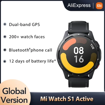 Versão Global Xiaomi Mi Assistir S1 Active Smart Watch GPS 470mAh 1.43 AMOLED de Bluetooth 5.2 Sensor de frequência Cardíaca de Oxigênio no Sangue