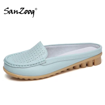 Verão Deslizar Sobre Sapatos Para Mulheres Casuais Mocassim Flats Mulher Senhoras Branco Azul 2021 Primavera Confortável