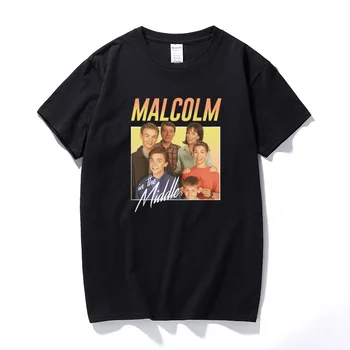 Verão Streetwear Gráfica Tees Malcolm in the Middle Unisex Vintage Throwback T-Shirt Para Homens Topo de Algodão de Manga Curta T-shirts