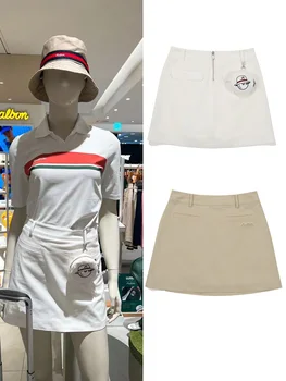 Vestuário de golfe de Verão de Mulheres de Saia Curta de Cor Sólida Simples de Esportes Saia