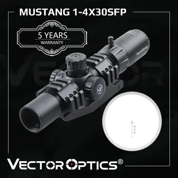 Vetor de Óptica Mustang 1-4x30SFP Riflescope Verdadeiro Poder Escopo de Vista, Com a Torre de Bloqueio de Vermelho e Verde Azul&Iluminação Para AR15 5.56