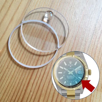 vidro de cristal de safira para RLX Rolex SKY-DWELLER relógio automático