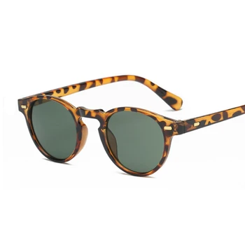 Vintage Clássico Óculos De Sol De Mulher Macho Rodada Olho De Gato Óculos De Sol Feminino Estilo Retro Leopard Pequena Armação De Oculos De Sol