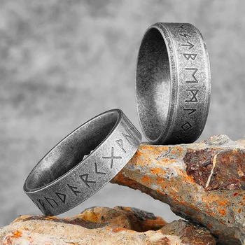 Vintage Viking Símbolo de homens de Aço Inoxidável, Anéis de Simples Punk Amuleto para o sexo Masculino Namorado Motociclista Jóias de Criatividade Presente no Atacado