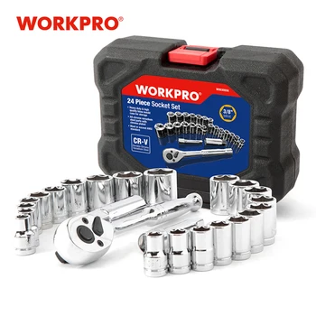 WORKPRO 24PCS Conjunto de ferramentas Chave de encaixe de 3/8