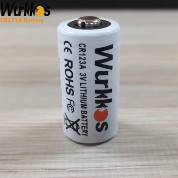 Wurkkos 2pcs 3V CR123A Lithium Poder Célula de Bateria 1300mah Seco Bateria Principal para WKC06 WKC05 e Universal Câmera de Brinquedo