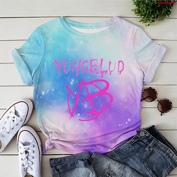 Yungblud Impressão de Harajuku Camisa das Mulheres T-shirts da Marca de Moda Hip Hop e Streetwear Yungblud Tie Dye Mulheres Gráfico T-Shirts Femme