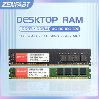 ZENFAST DDR3 1333MHz 1600 DDR4 4GB 8GB 16GB 32GB de Memoria Ram 2133 2400 2666MHz de Memória ram PC Desktop RAM Dimm para o inter AMD